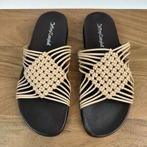 New Womens Jeffrey Campbell Plait Leather Slip On Flats‎ Sandals Slides Size 9 M
